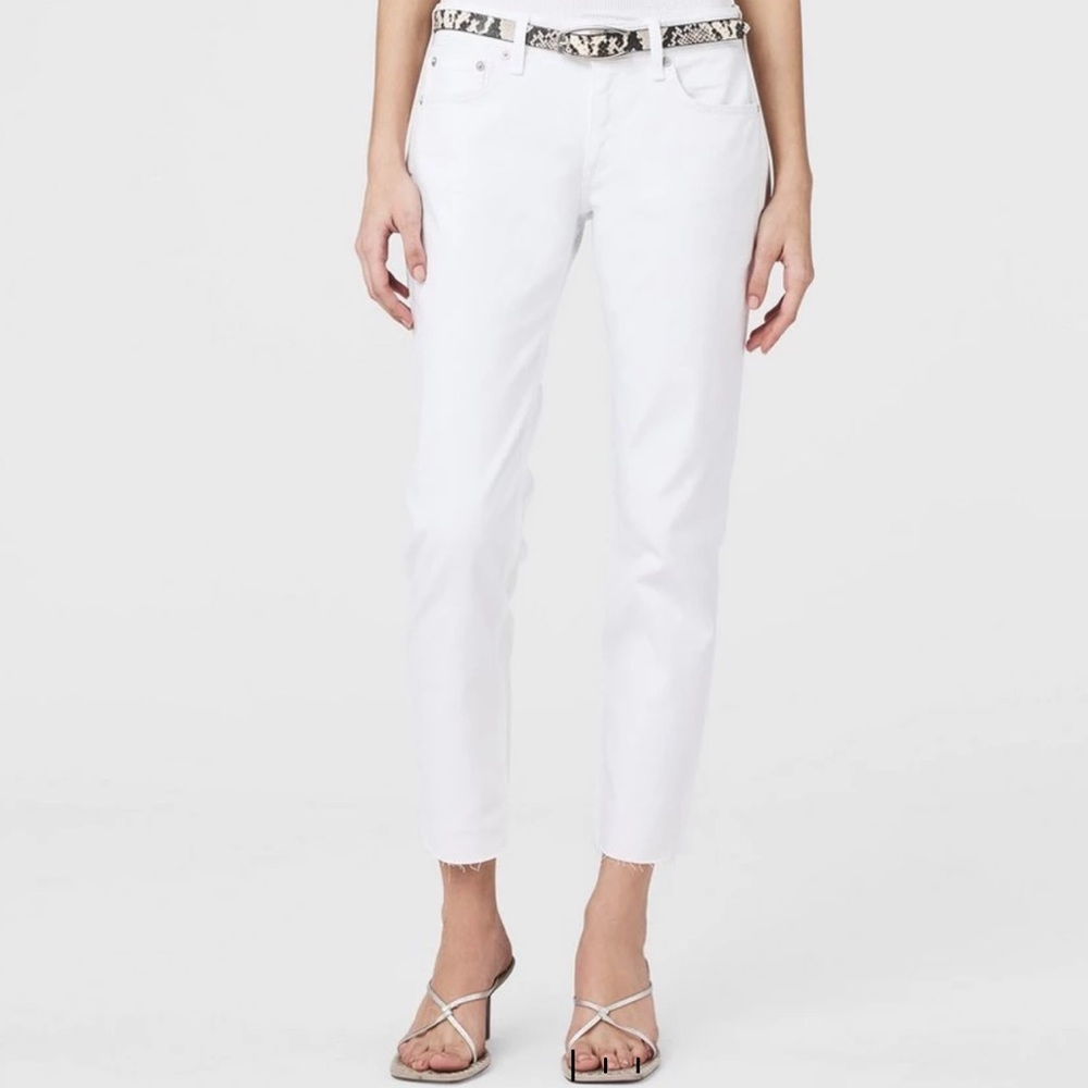 Rag & Bone Dre Capri White Jeans Raw Hems - Size 23